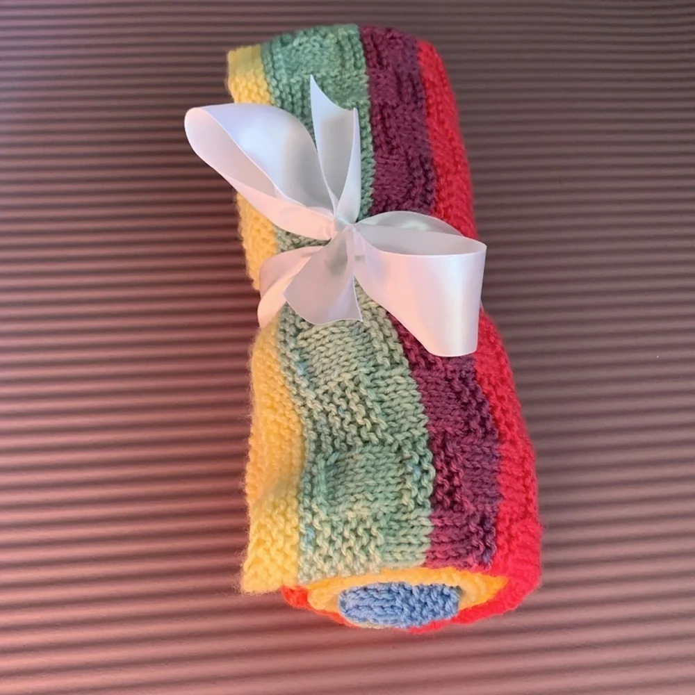 {Knit Baby Blanket} 🧺 basket weave design